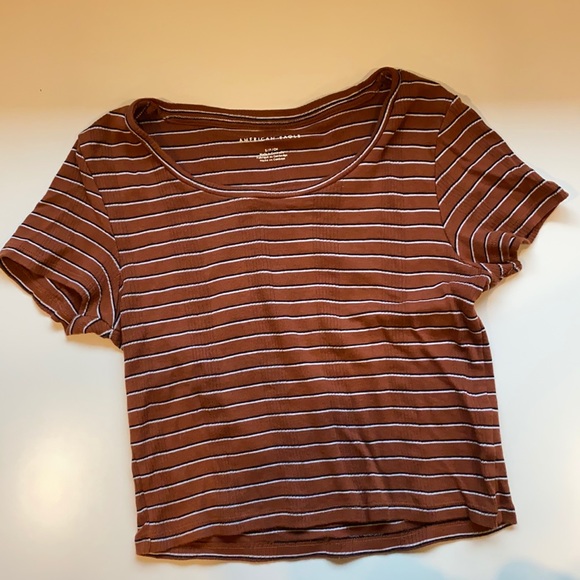 American Eagle Stripped Baby Tee, Size Small - Picture 1 of 3